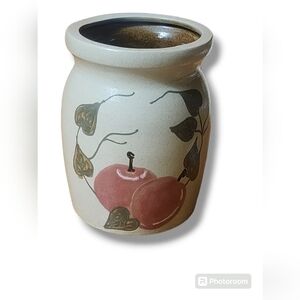 BP Pottery Beaumont Brothers Pottery Crock Fruit and Green Leaves Handmade